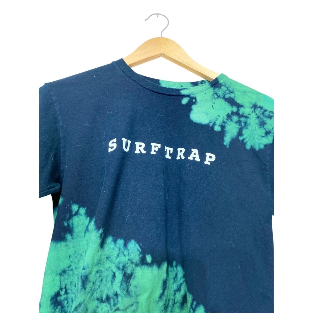Surf Trap Long Sleeve Tie Dye T-Shirt Green Black Grim Reaper Graphic Tee - Picture 2 of 4